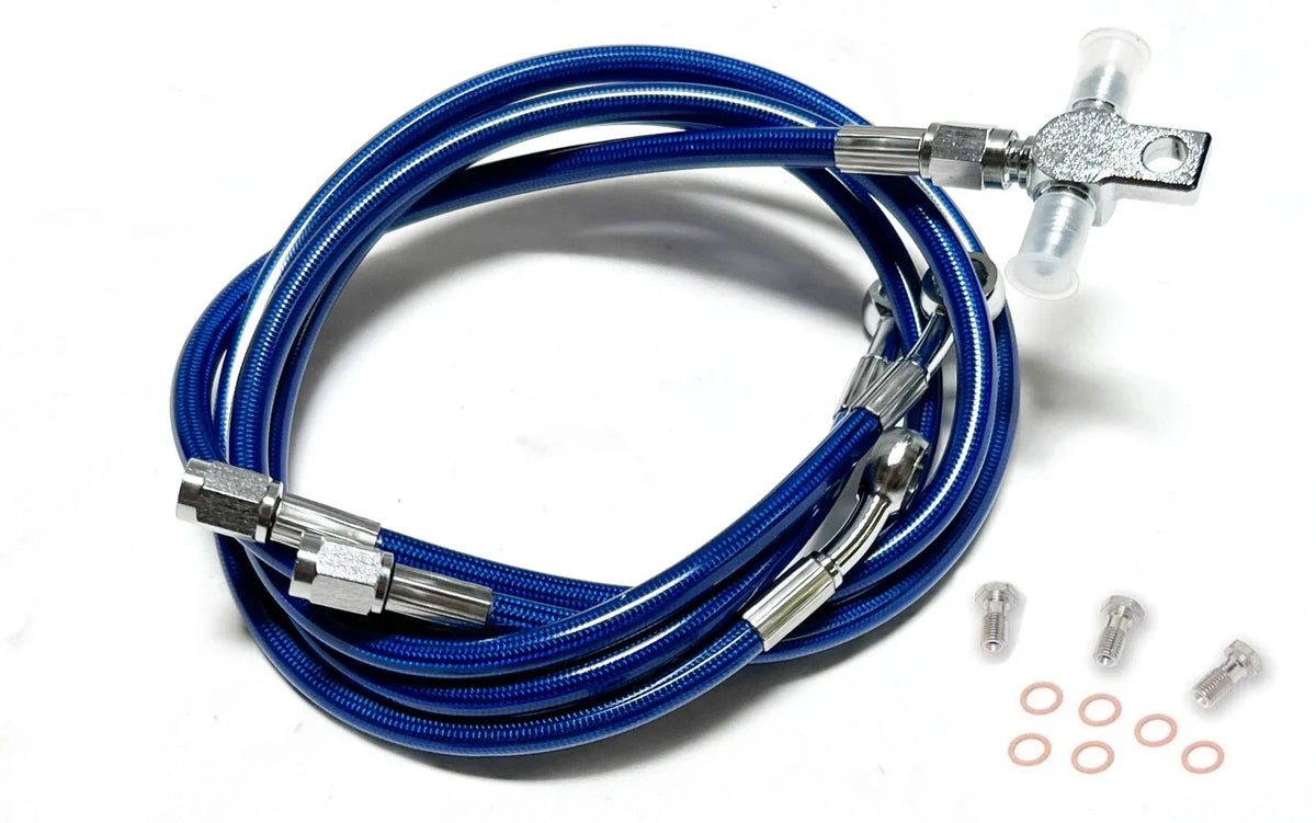 2X Extended Steel Braided Front Brake Line Kit for Yamaha YFZ450 (2004–2023)