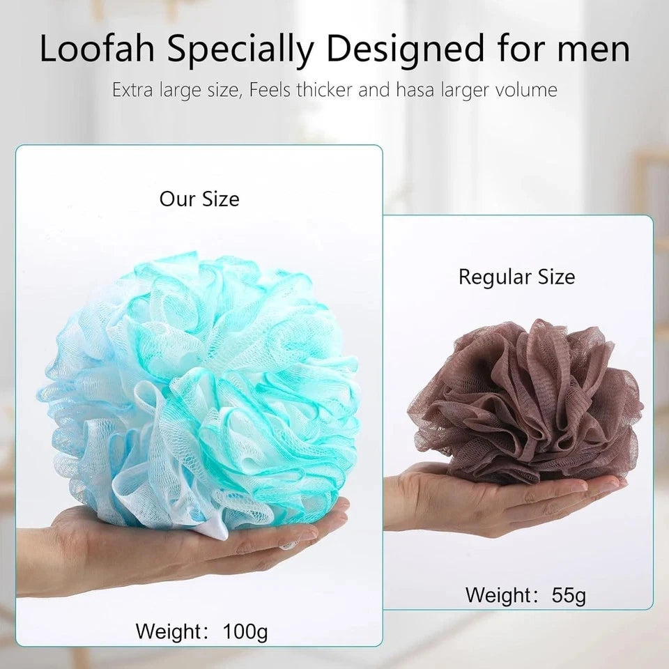 Set of 6 Exfoliating Mesh Bath Sponges - XXL Large Loofah Scrubbers