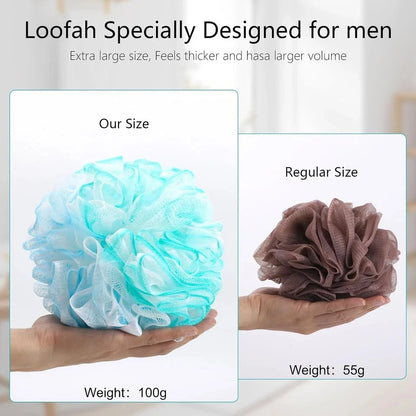 Set of 6 Exfoliating Mesh Bath Sponges - XXL Large Loofah Scrubbers