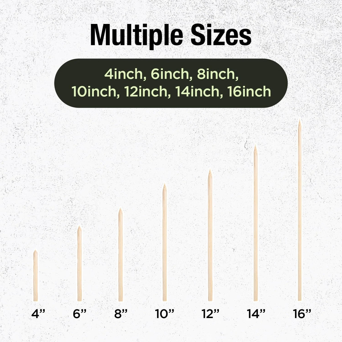 6 Inch Bamboo Skewers for BBQ Appetizers (Set of 50)