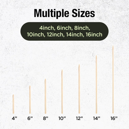 6 Inch Bamboo Skewers for BBQ Appetizers (Set of 50)