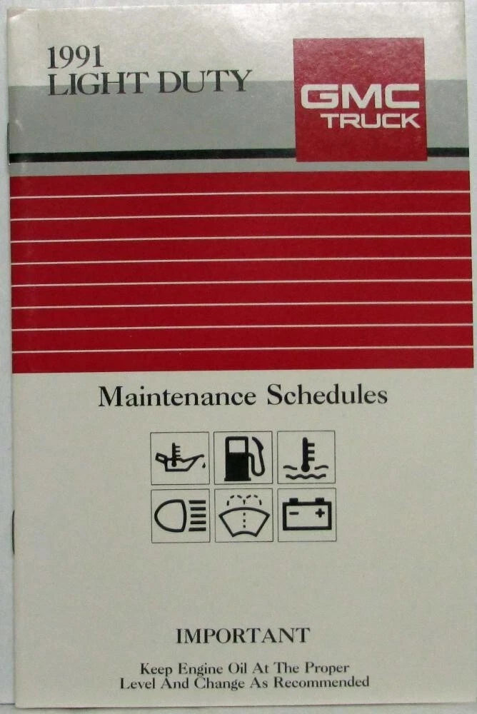Maintenance Schedule Booklet for GMC Light Duty Truck (1991)