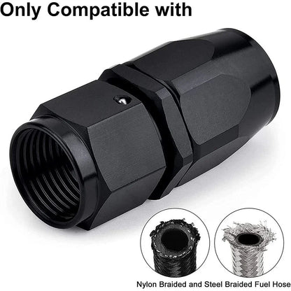 2PC AN6 Straight Swivel Hose End Fitting Adaptor for Oil Fuel Line (Fit)