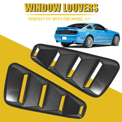2X Window Louvers Scoop Cover Vent for Ford Mustang Coupe (2015–2023)