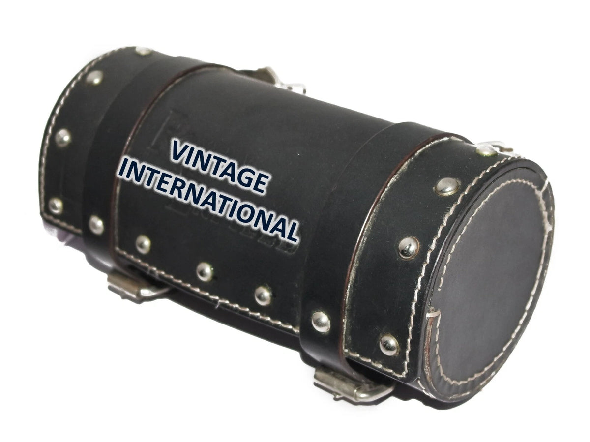 Black Leather Fork Bag Tool Roll for Royal Enfield