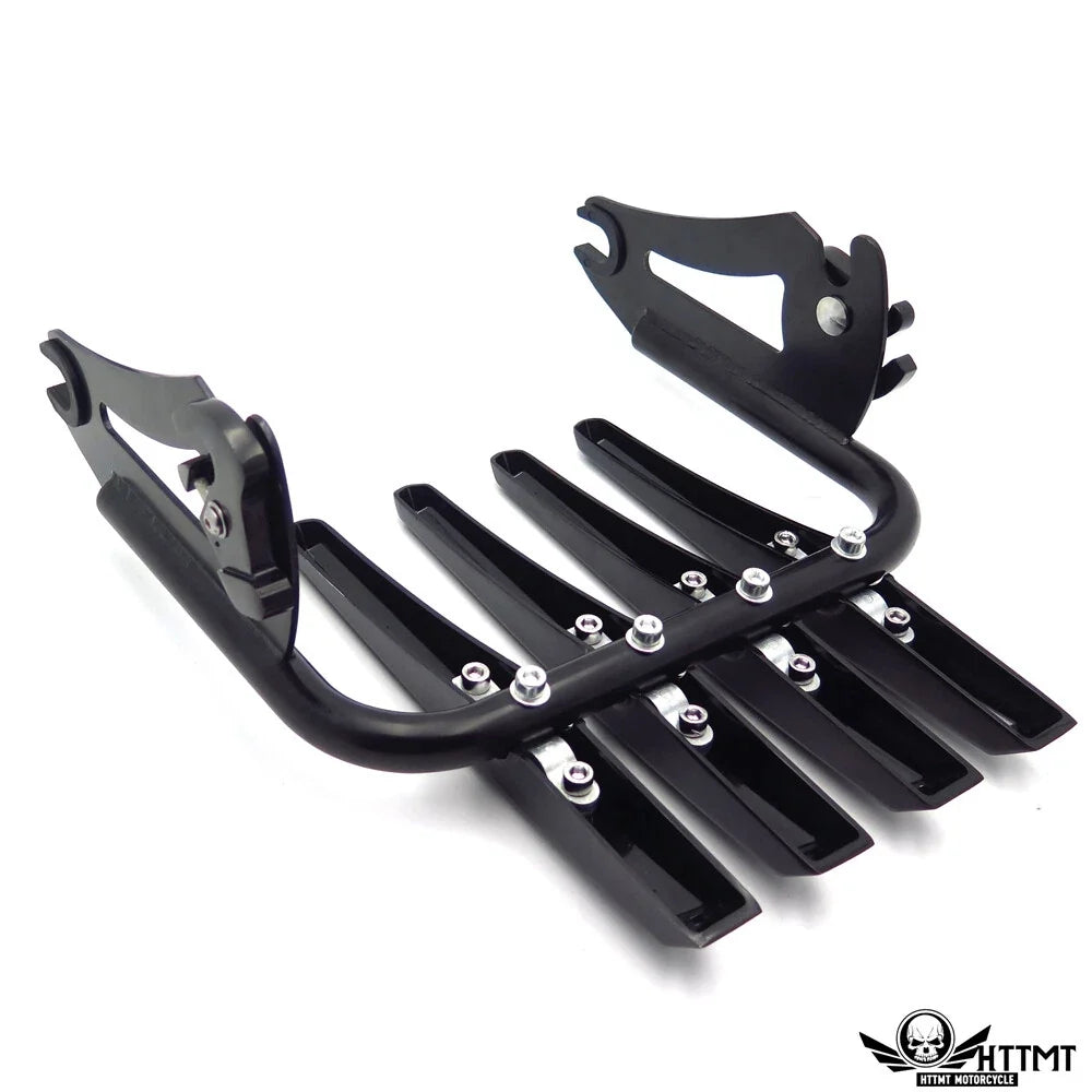 Black Skull Detachable Stealth Luggage Rack for Harley Touring (1997–2008)