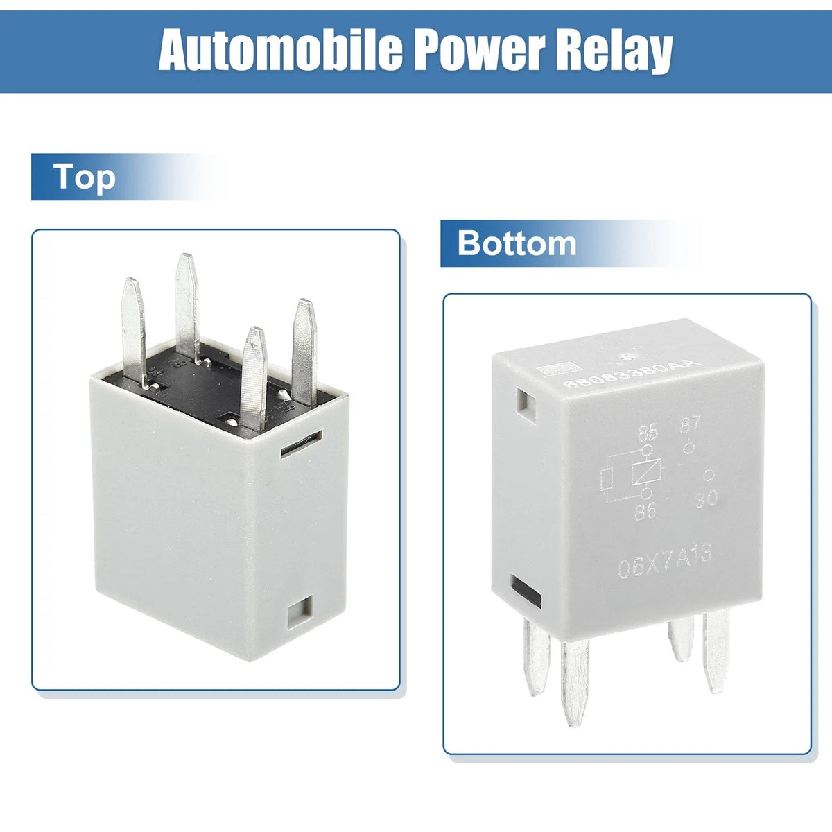 4 Pin Power Relay 68083380AA 12VDC 35A for Dodge Ram Jeep (2010–2023)