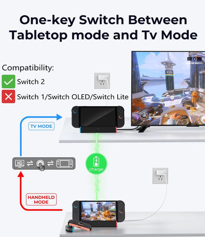 2X Dock Station for Nintendo Switch (2017–2023) - Red and Blue