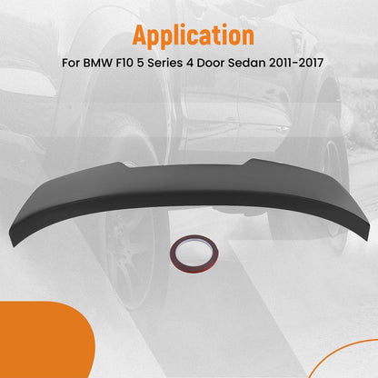 Trunk Lip Spoiler for BMW 5-Series 520i/528i/535d/550i/M5 (2011–2017) Black