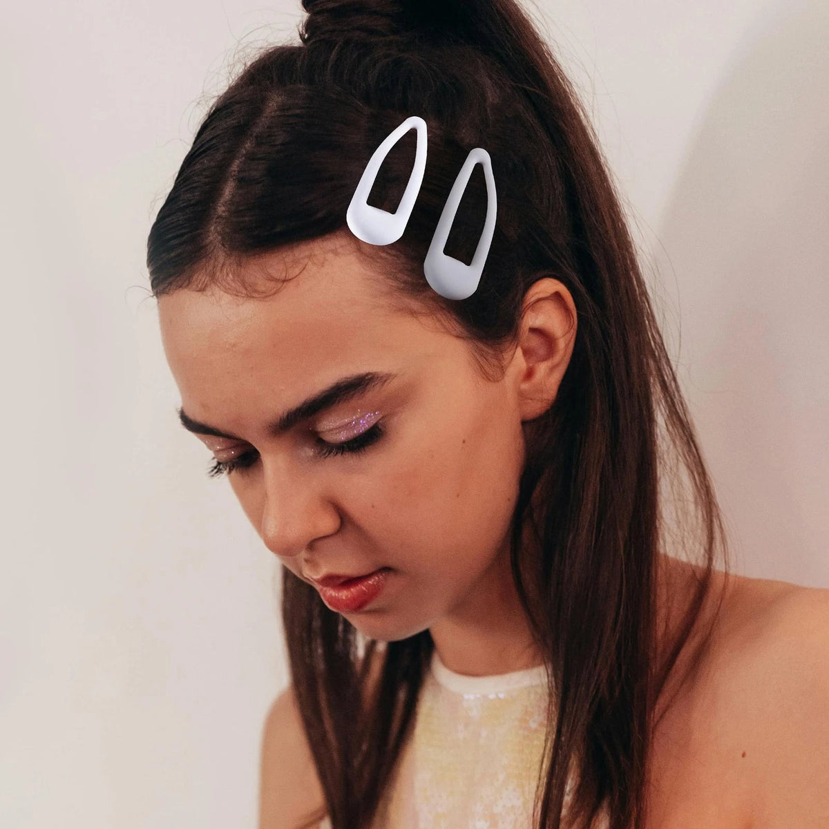 Small Hair Barrettes for (Pack of 20) - Matte Black Gray White