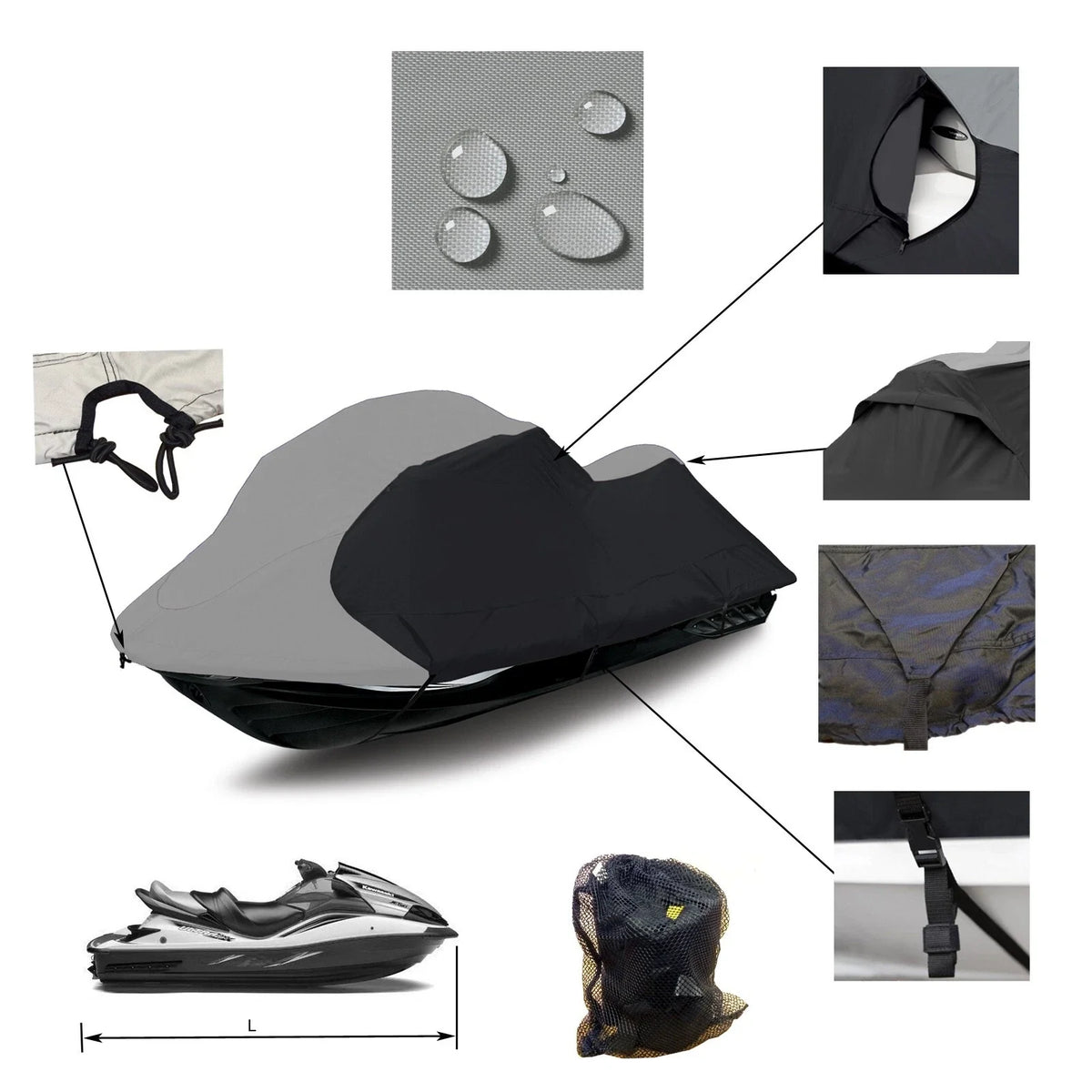 Trailerable Jet Ski Storage Cover for Seadoo GTi GT GTS (1997–2006)