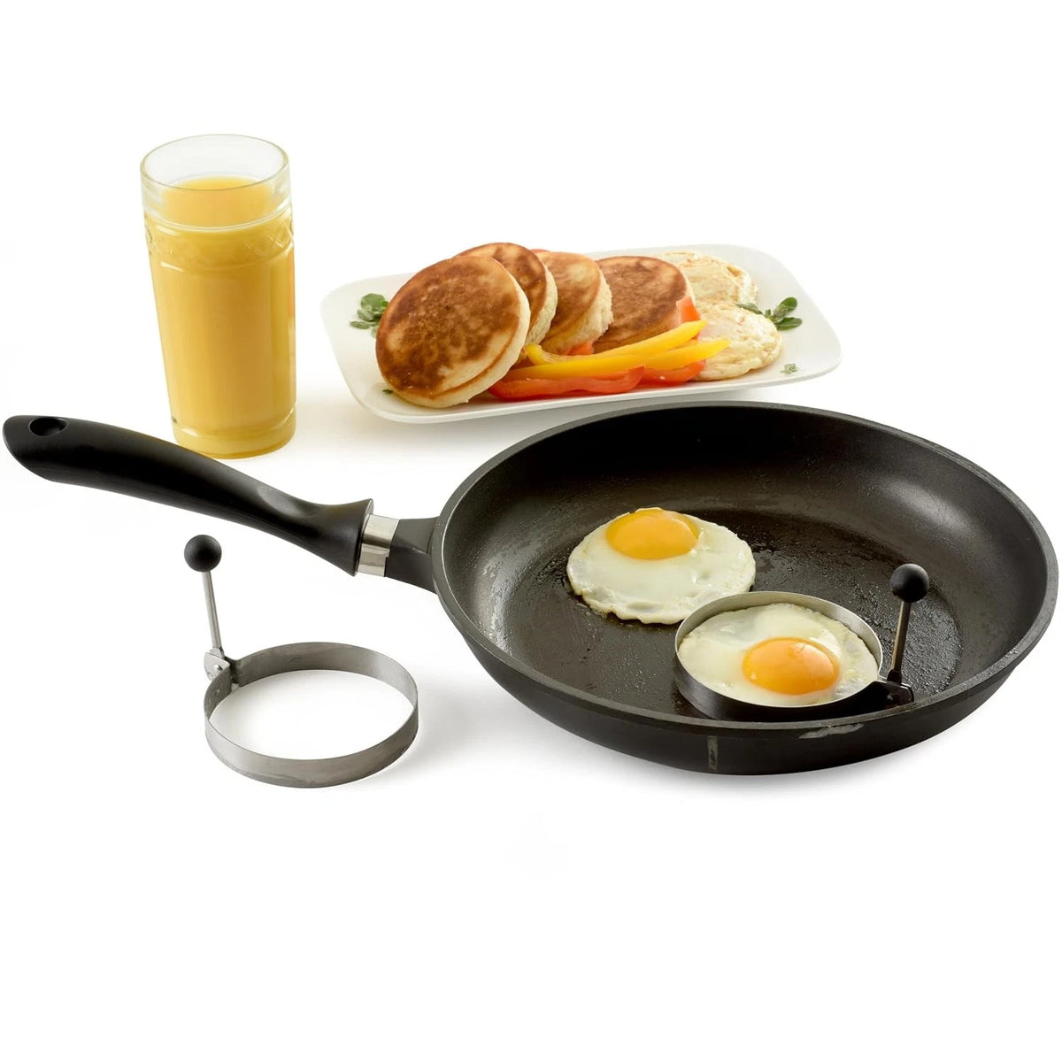 Set of 2 Norpro Stainless Steel Round Egg/Pancake Rings (3.75")