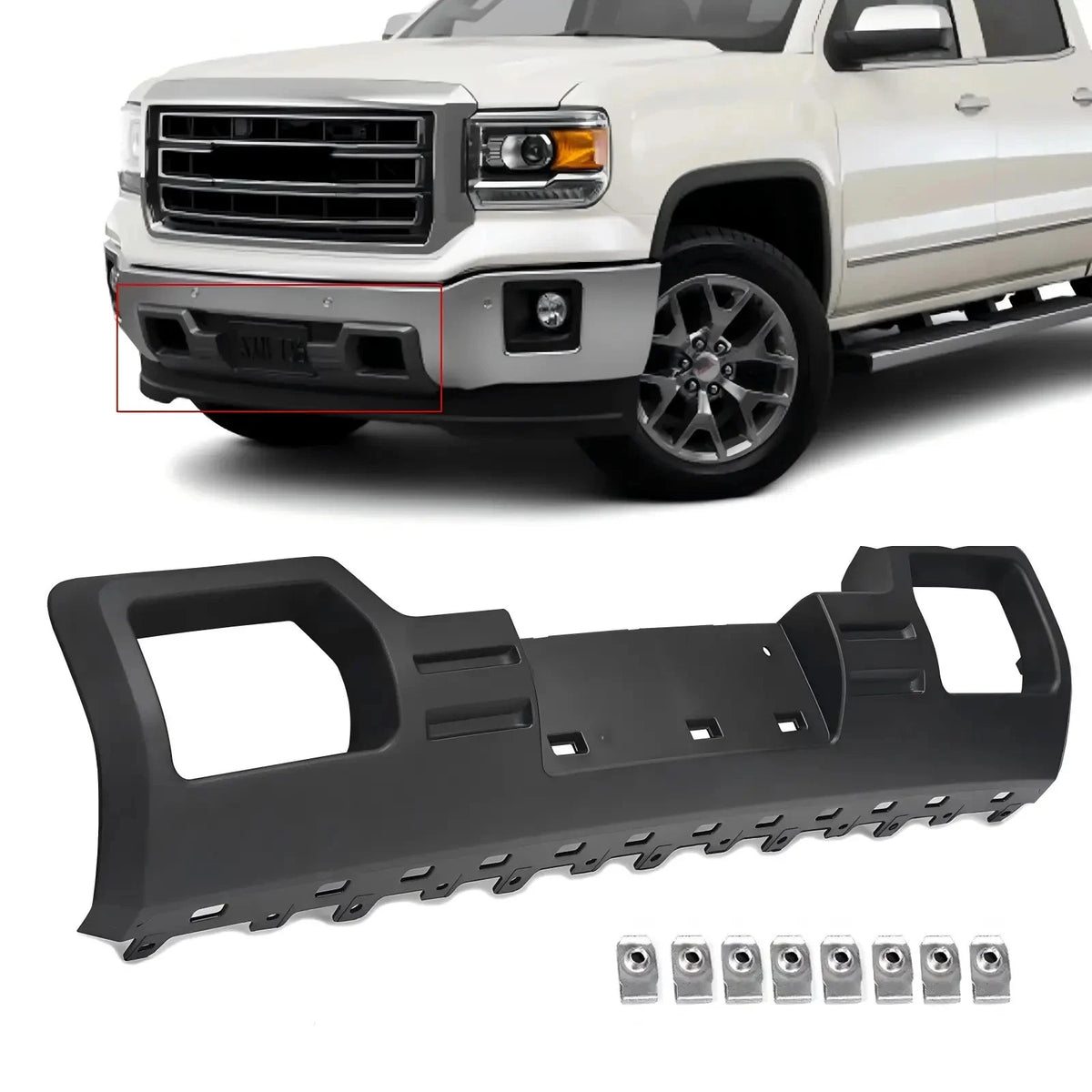 Front Lower Bumper Valance Panel Skid Plate for GMC Sierra 1500 (2014–2015) - Replace 22902312, CON-A000000231, GM1053100