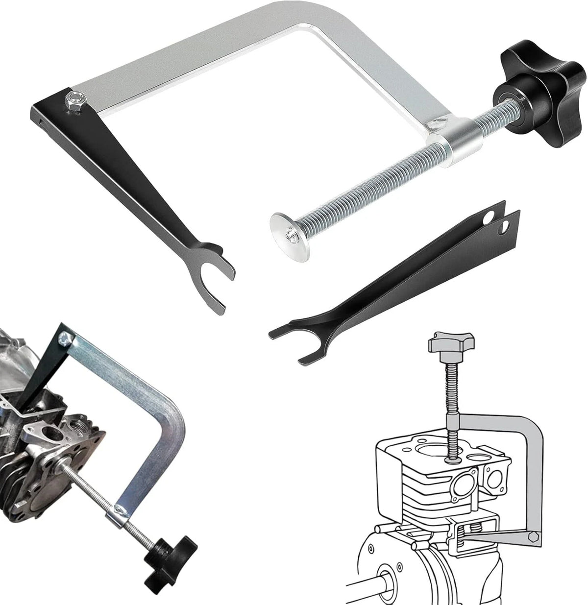 Valve Spring Compressor Tool 23300 for Small Engine (3/4" to 1-1/16")