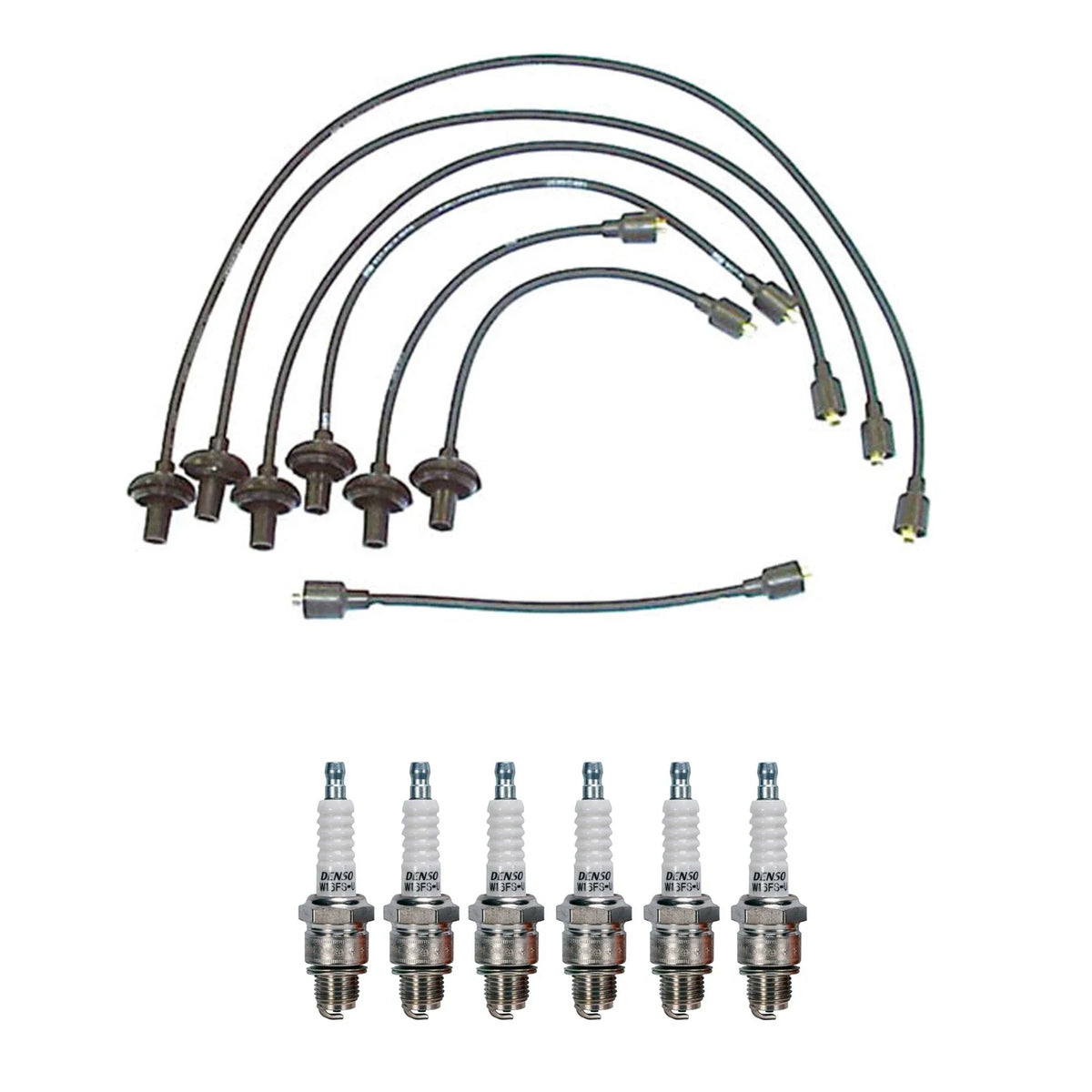 Denso 7mm Wire Set & 6 U-Groove Spark Plugs Kit for Chevy Corvair (1960–1969)