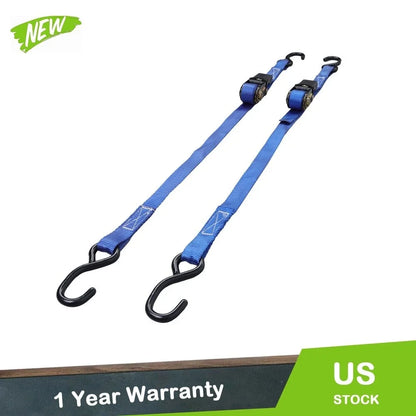 2 Pack 1" x 4 FT Ratchet Boat Trailer Tie Down Straps w/ S-Hook (2400 lbs)