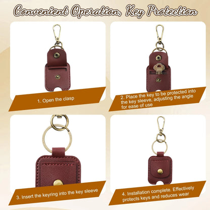 Set of 3 Key Covers for Car Keys PU Leather Sleeve (5358XSWS2088)