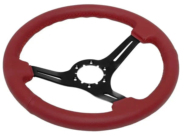 6 Hole Slotted Steering Wheel Cover Red Leather for Chevy Camaro (2010–2015)