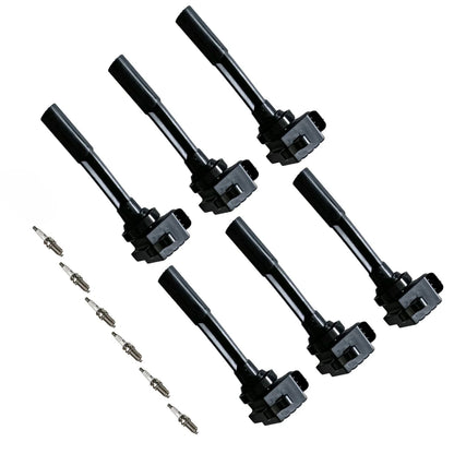 Set of 6 Ignition Coils & Iridium Spark Plugs for Honda Acura Isuzu V6 (2000–2010)