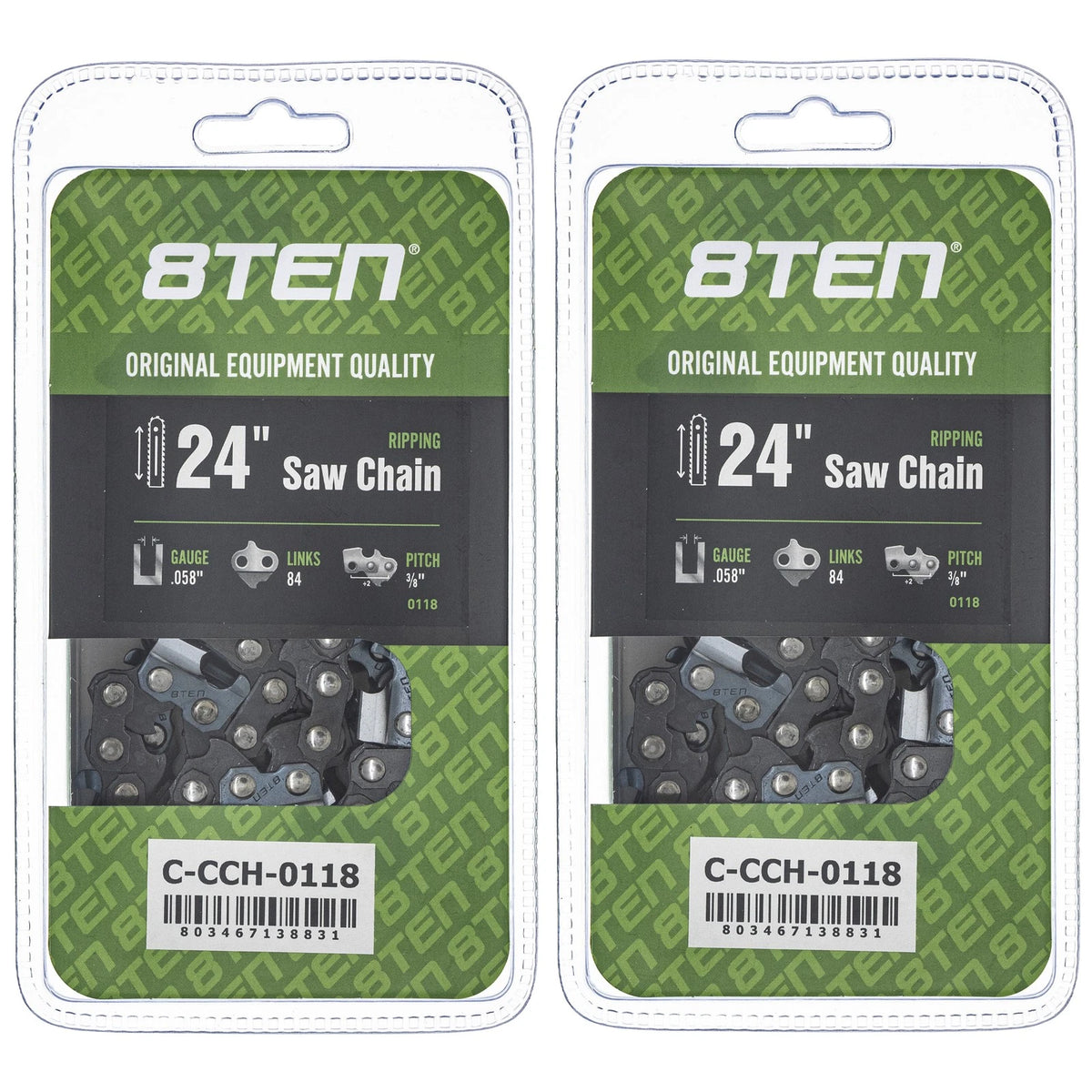 2-Pack Chainsaw Chain 24 Inch .058 3/8 84DL for Dolmar 120 112 114 116 109 118