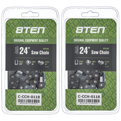2-Pack Chainsaw Chain 24 Inch .058 3/8 84DL for Dolmar 120 112 114 116 109 118