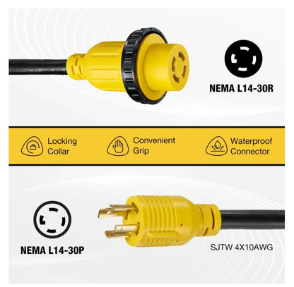 20 ft 30 Amp RV Power Cord with Inlet Box ETL for L14-30P to L14-30R (2011–2011)