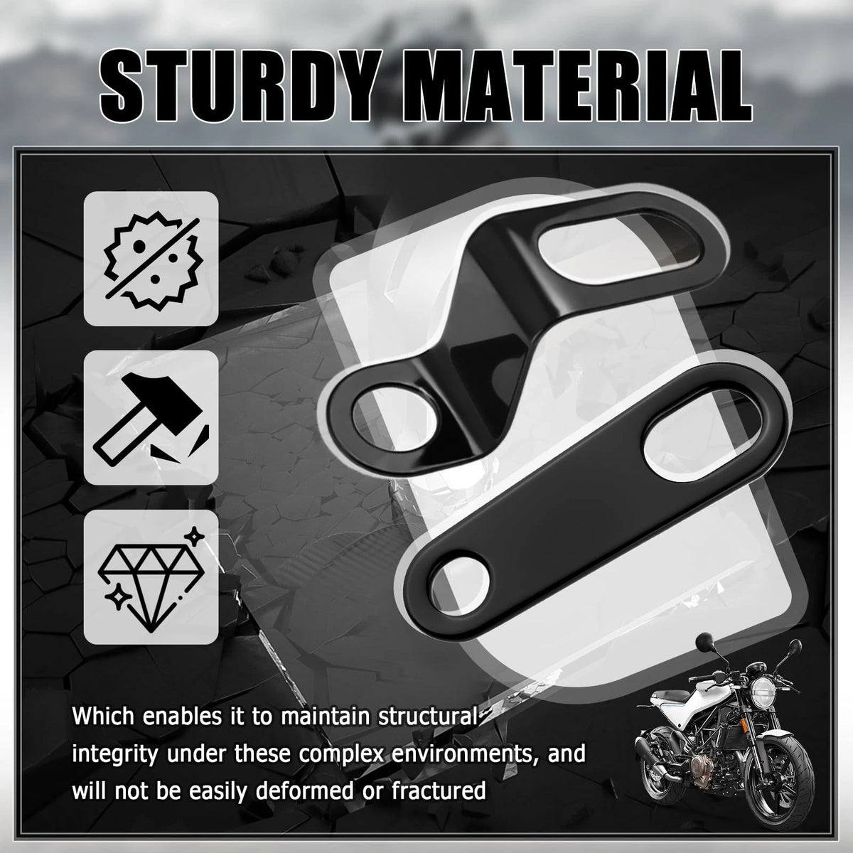 Set of 4 Rear Motorcycle Turn Signals - Straight & L-Shape, Black