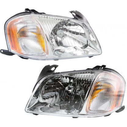 Headlight Assembly Pair for Mazda Tribute (2001–2004) PLX-M0-MZ212-B001L-CL360A1, MA2502126, MA2503126
