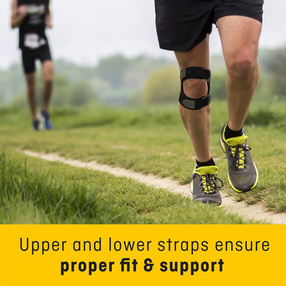 Dual Strap Knee Support for Adjustable Fit (Black)