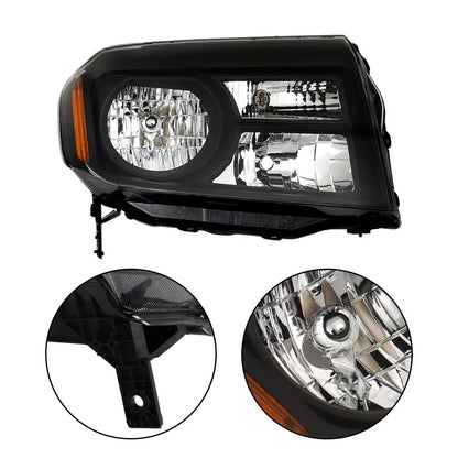 Headlight Assembly for Honda Pilot (2012–2015) Clear Black Driver+Passenger