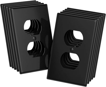 Black Duplex Outlet Covers for Standard Wall Plates (1-Gang)