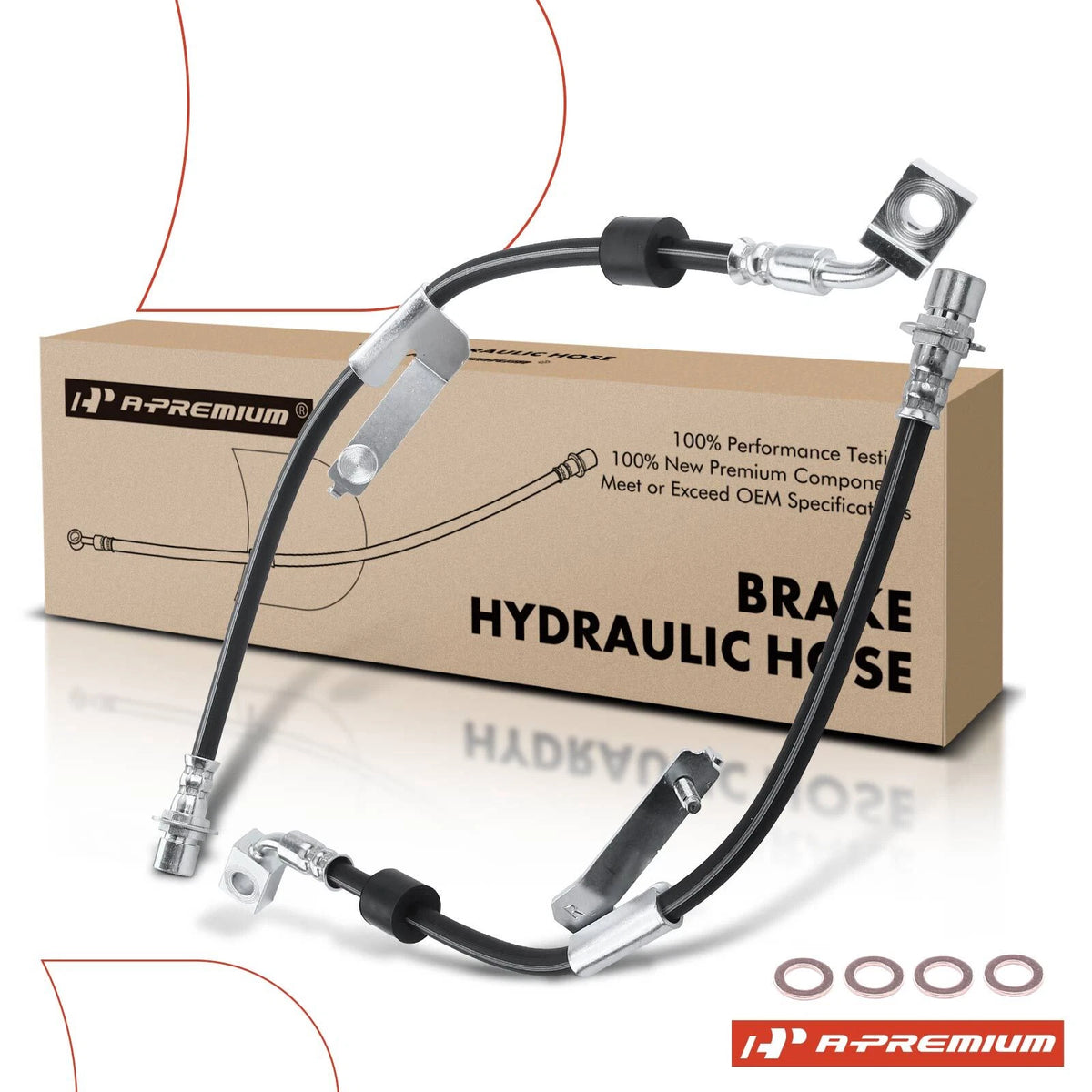 2X Rear Outer Brake Hydraulic Hose for Jeep Grand Cherokee (2017–2020) 2207659, 2207660