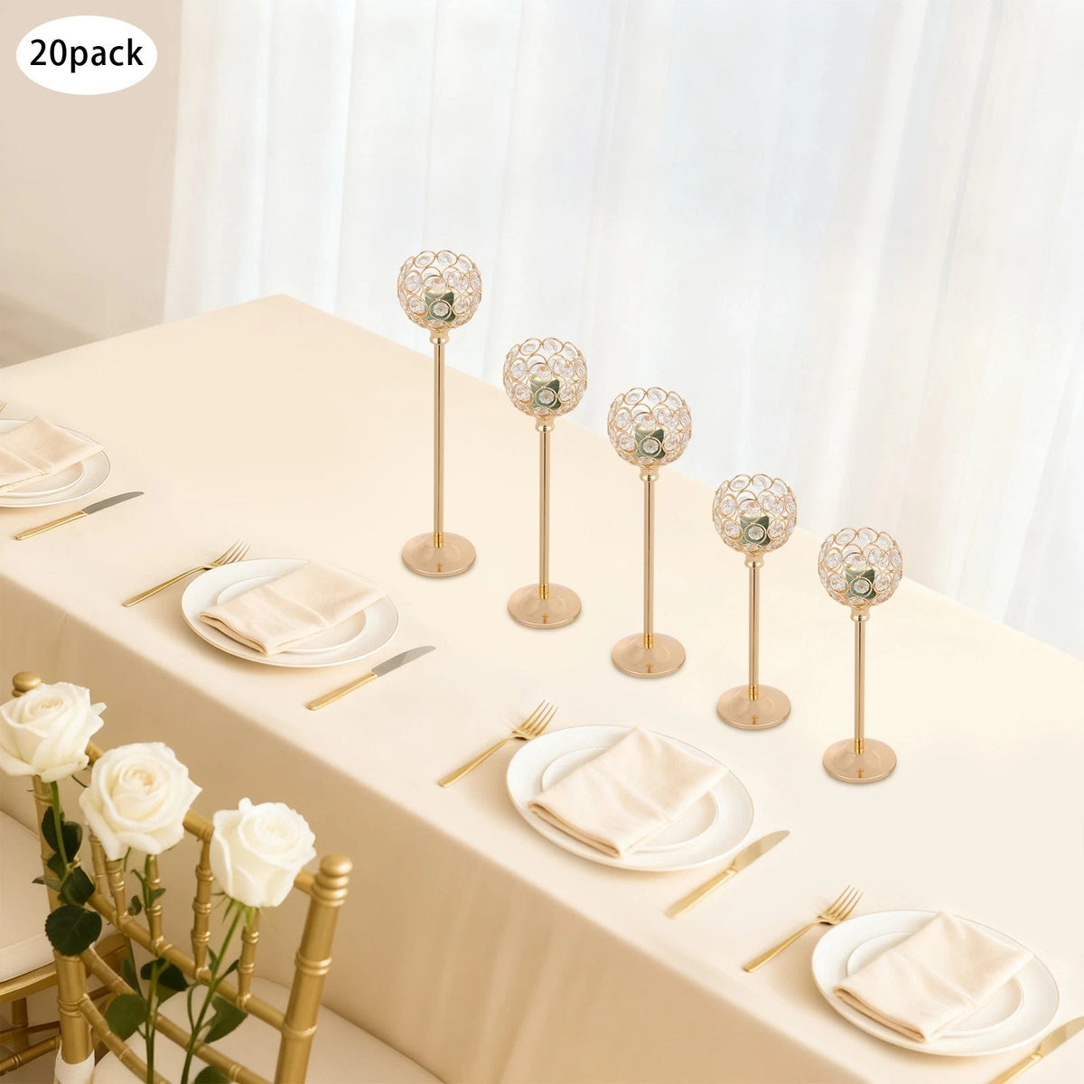 Set of 4 Decorative Candle Holders for Weddings