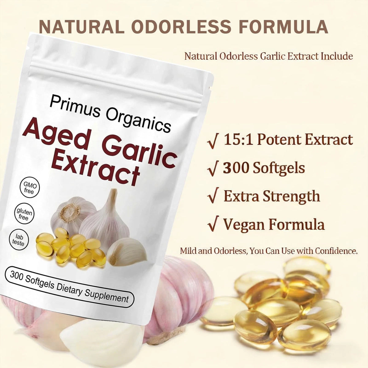 Aged Garlic Extract 300 Count for Health Supplements (Pack of 1)