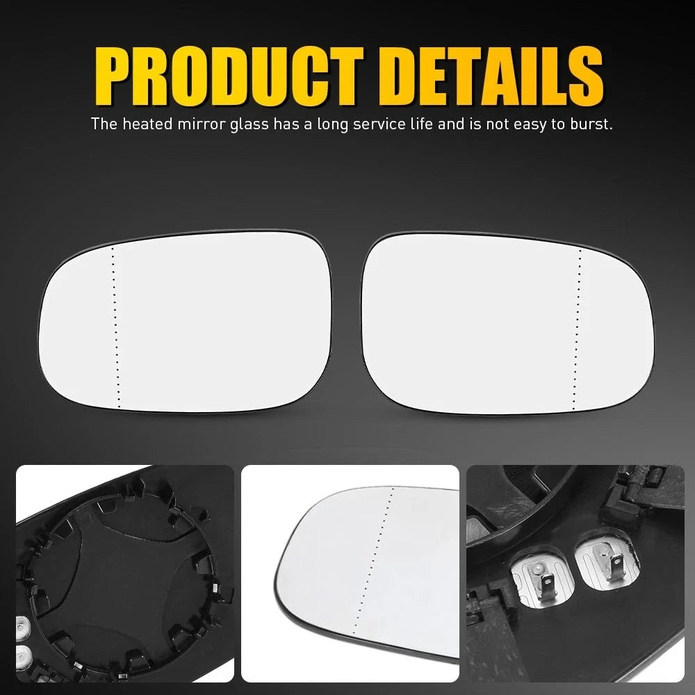 Mirror Glass Left RH w/ Backing Plate for Volvo C30 S40 S60 V50 (2007–2011)