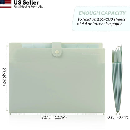 Expanding File Organizer for A4, Letter (8.511) - Light Green
