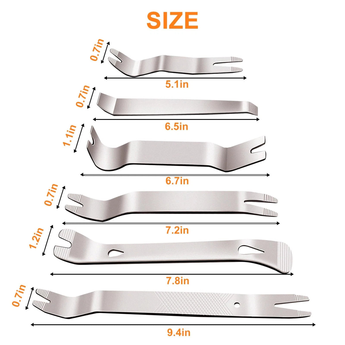 6pcs Metal Trim Removal Tool Kit for Automotive Use