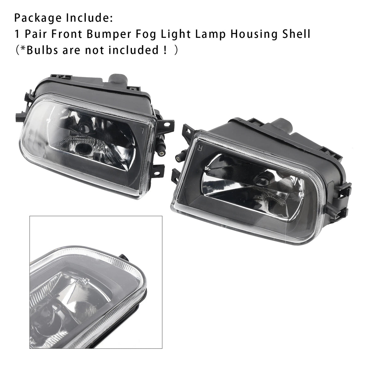 Pair Fog Light Housing for BMW E39 5-Series (1995–1998) 63178360575, 63178381977