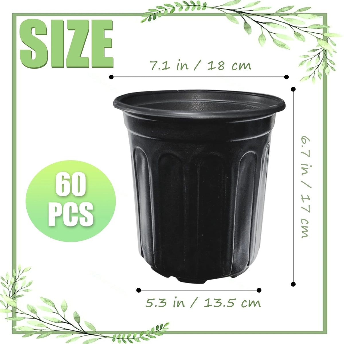 60 Pack 7 Inch Nursery Plant Pots for Various Uses (No Specific Years)