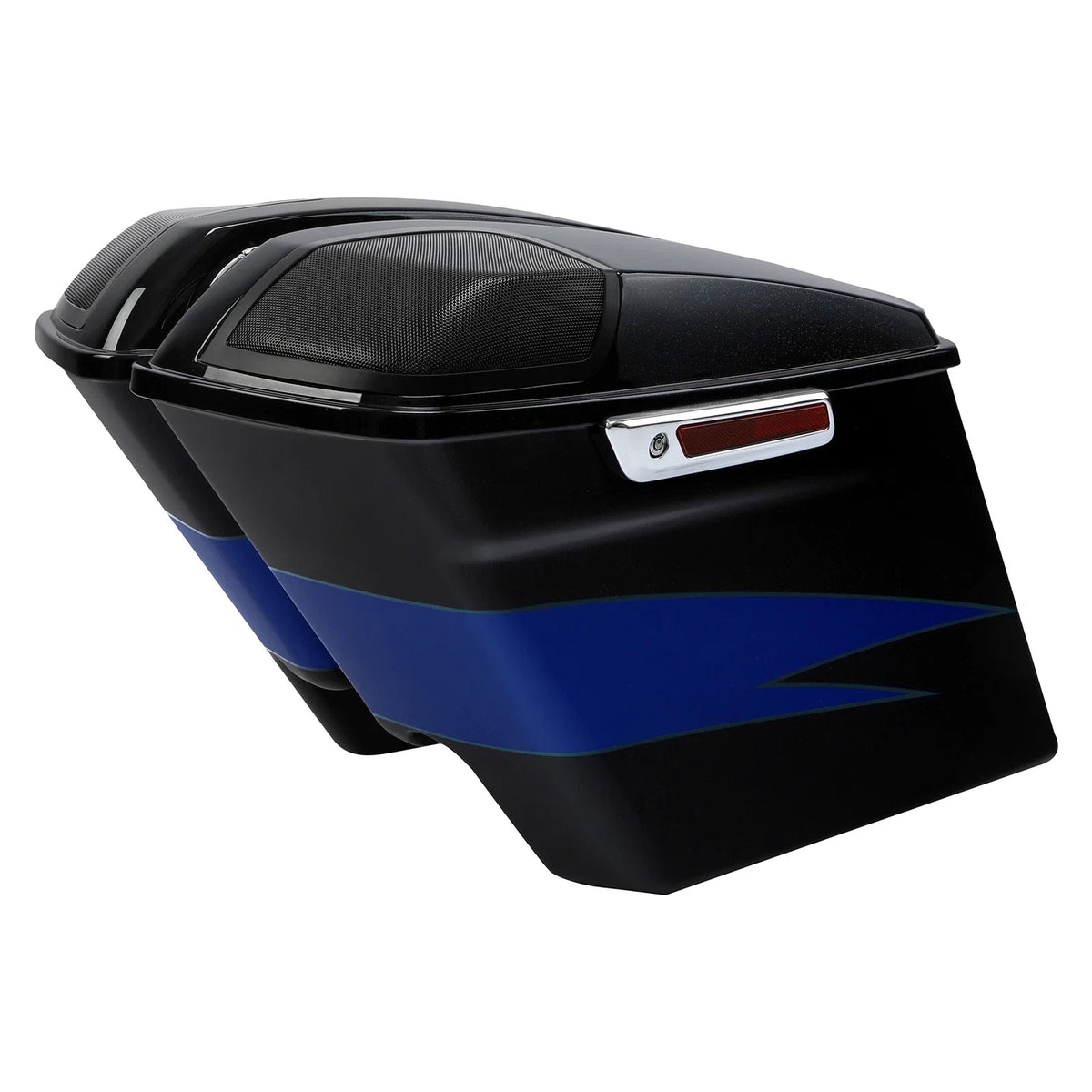 5" Saddlebags for Harley Touring (2014–2025) - Candy Cobalt / Indigo Ink