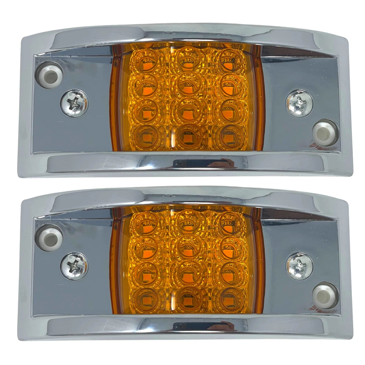 2X LED Clearance Side Marker Lights for Amber Rectangle (Surface Mount)
