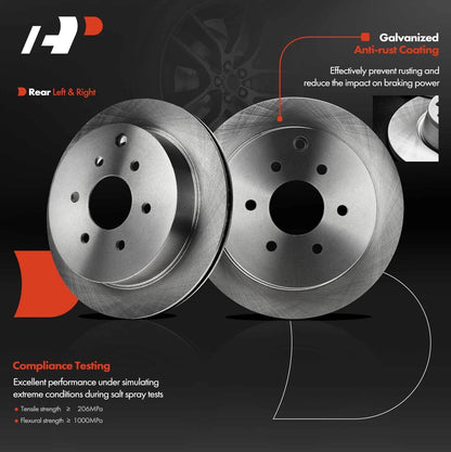 Rear Disc Brake Rotors for Nissan Frontier, Xterra, Suzuki Equator (2005–2019)