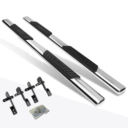 Set of 2 Oval 5" Side Step Nerf Bars for Ford F150 SuperCrew (2001–2003) Chrome