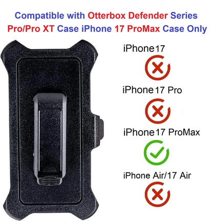 2X Replacement Belt Clip Holster for iPhone 17 ProMax, Black