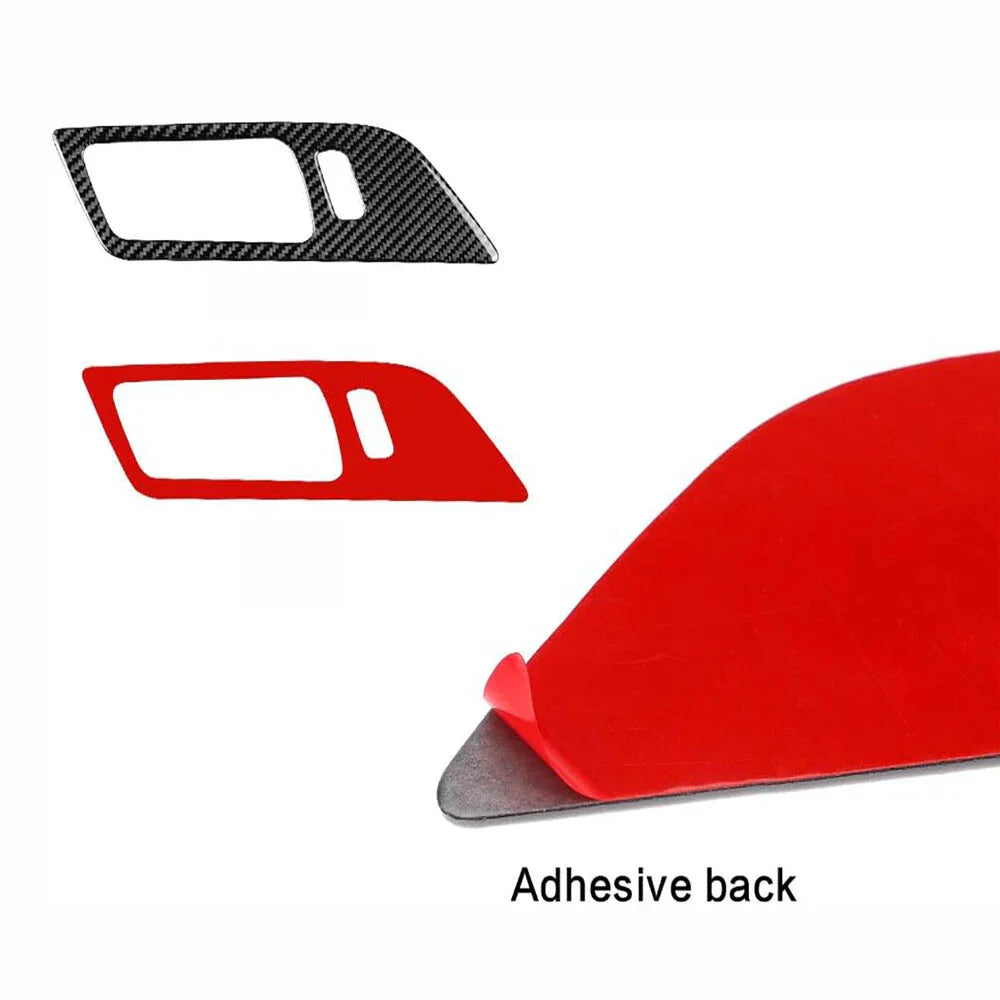 Carbon Fiber Interior Door Handle Trim Covers for 2015-2022 Ford Mustang