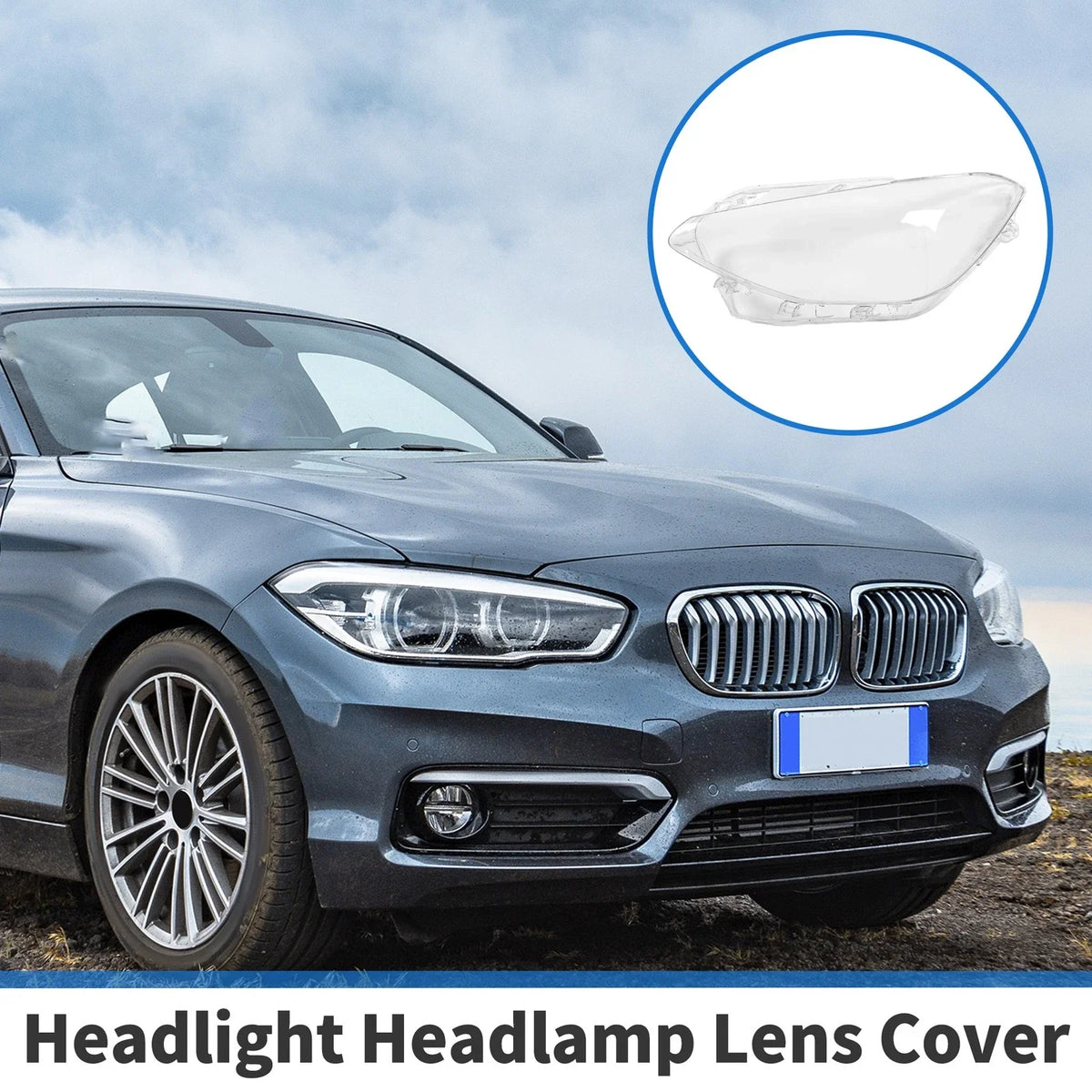 1 Pc Headlight Lens Cover for BMW 1 Series (2012–2014) No. 63117229671