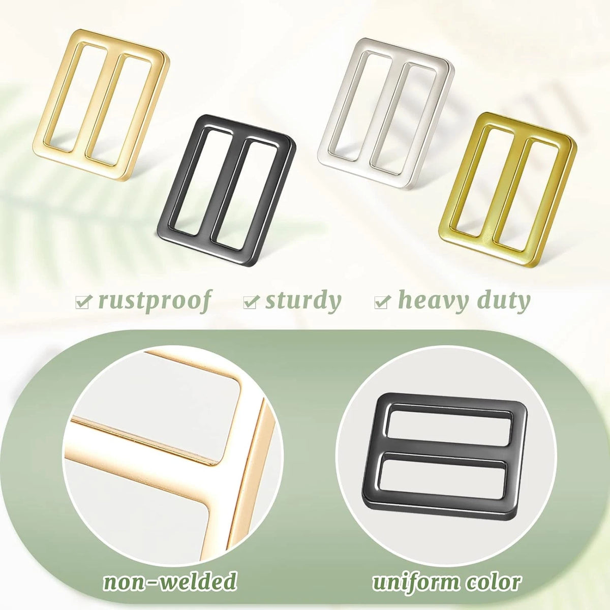 20X Flat Metal Slide Buckle 1 Inch Belt Adjuster Sliders for