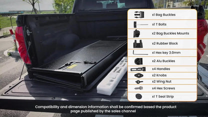 5ft Hard Tri-Fold Tonneau Cover for GMC Canyon (2015–2026) W/LED Lamp