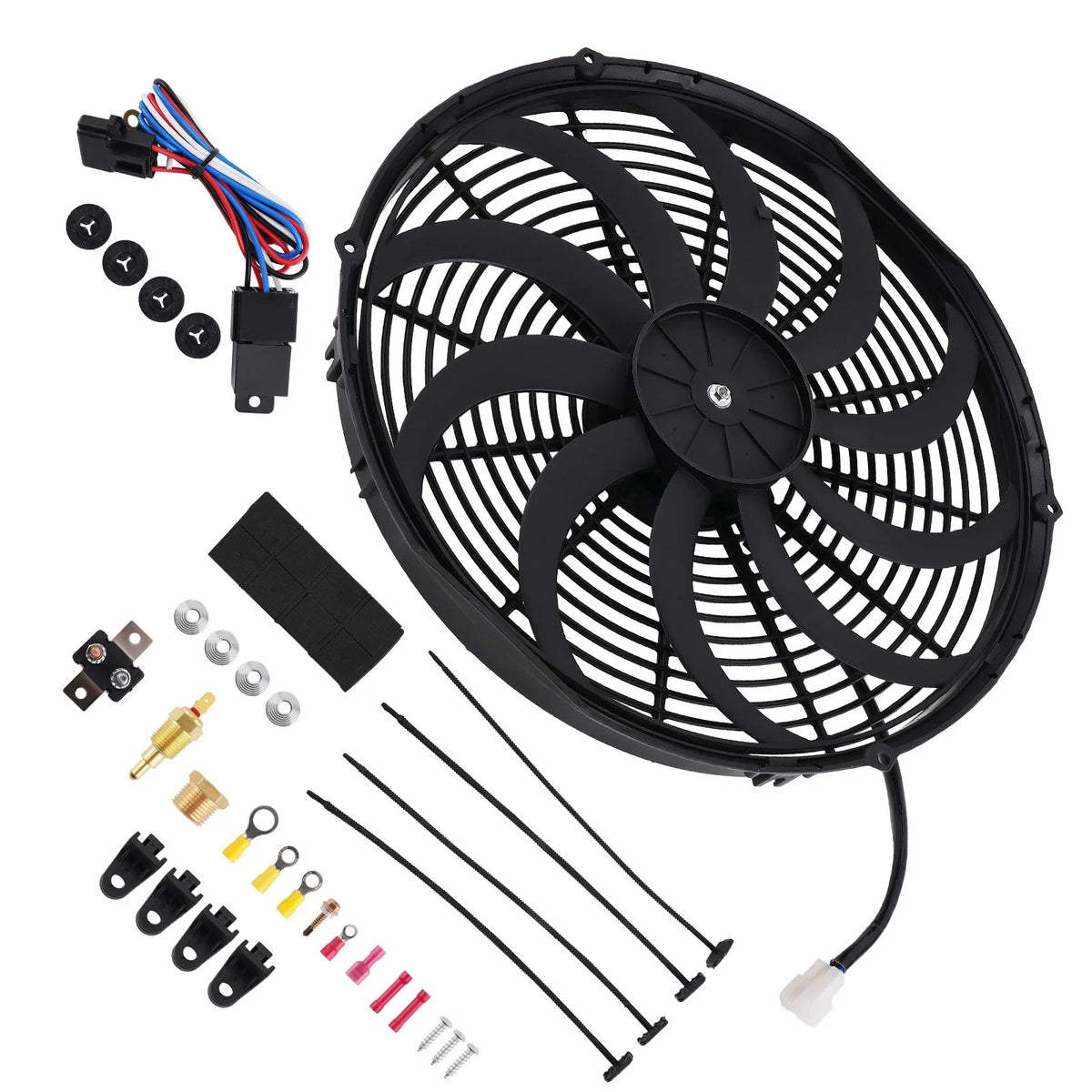 16" Electric Cooling Fan 3000CFM with Thermostat Kit for Universal Application