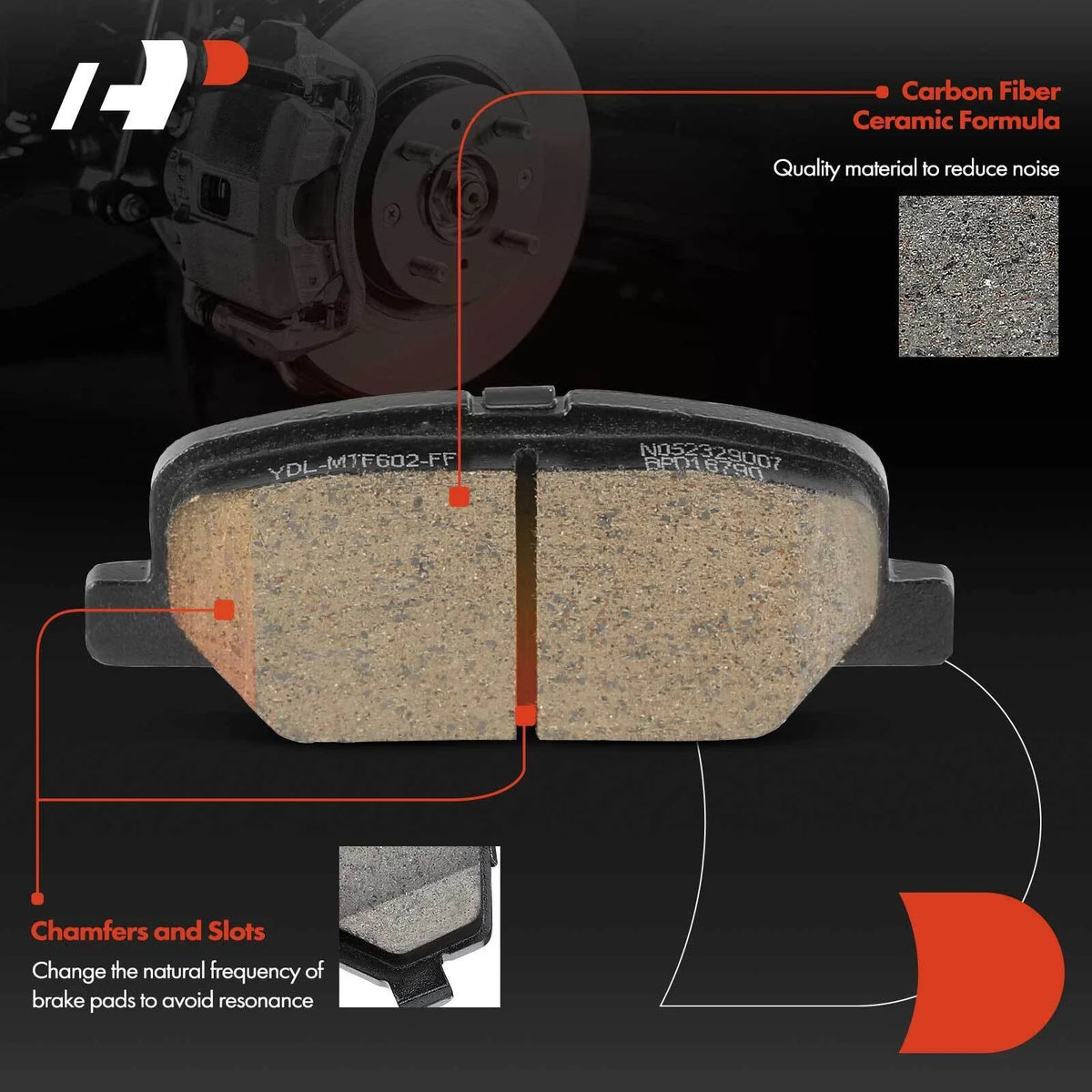 Set of 4 Rear Ceramic Brake Pads for Mazda 3 (2014–2018) & Mitsubishi Outlander